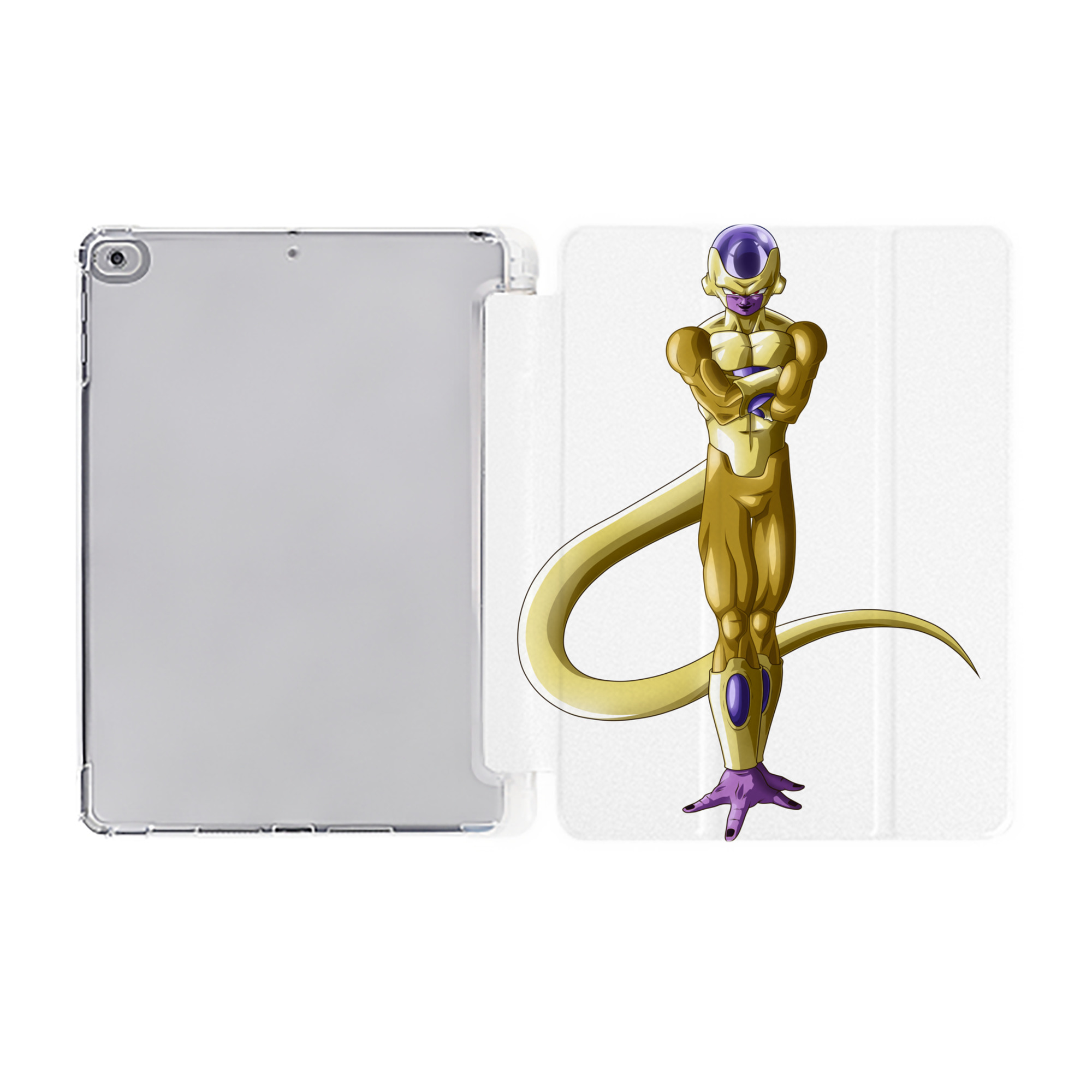 （画像用） ドラゴンボール フリーザ DRAGON BALL Frieza IPad ケース ペン収納付き 三つ折りスタンド PUレザー×シリコン 対応機種9.5/10.5/10.9インチ